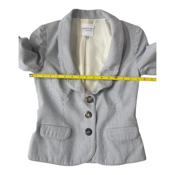 Snow from St. Barth Women's Suit Blue & White Stripes Pants & Jacket Size 36/38 - Picture 4 of 15